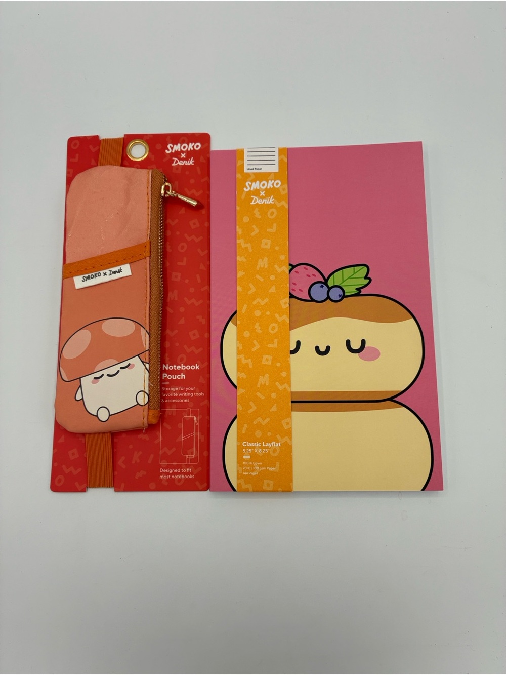 SMOKO x Denik Pink Soufflé Pancake Notebook & Mushroom Pencil Pouch